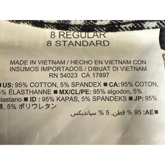 Old Navy Pants Womens 8 Reg Black White‎ Checkered Pixie Khakis Mid Rise Ladies - Picture 4 of 10